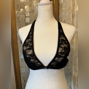 Free People Intimately Black Lace  Bralette - sexy! Size Small